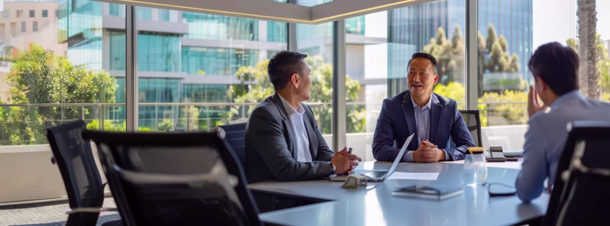 a group of individuals discussing options for managing their wealth, investing in retirement and financial planning in San Francisco